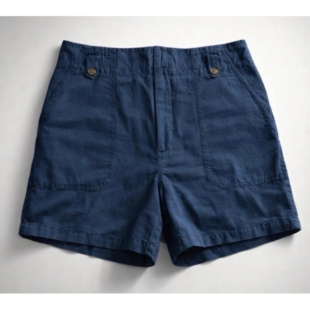 NWT Sundance Navy Blue Linen Utility Shorts Boho Vintage Retro Y2K Minimalist 10